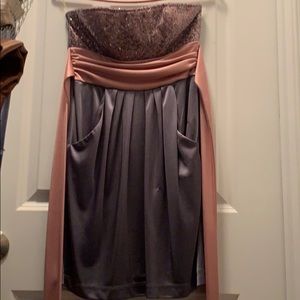 Grey and pink semi formal dress